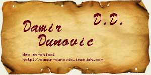Damir Dunović vizit kartica
